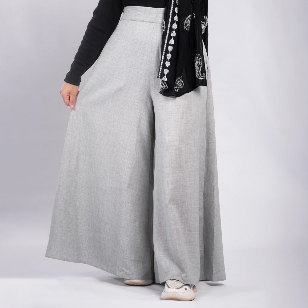 Grey Wide Leg Pants Linen - Image 5