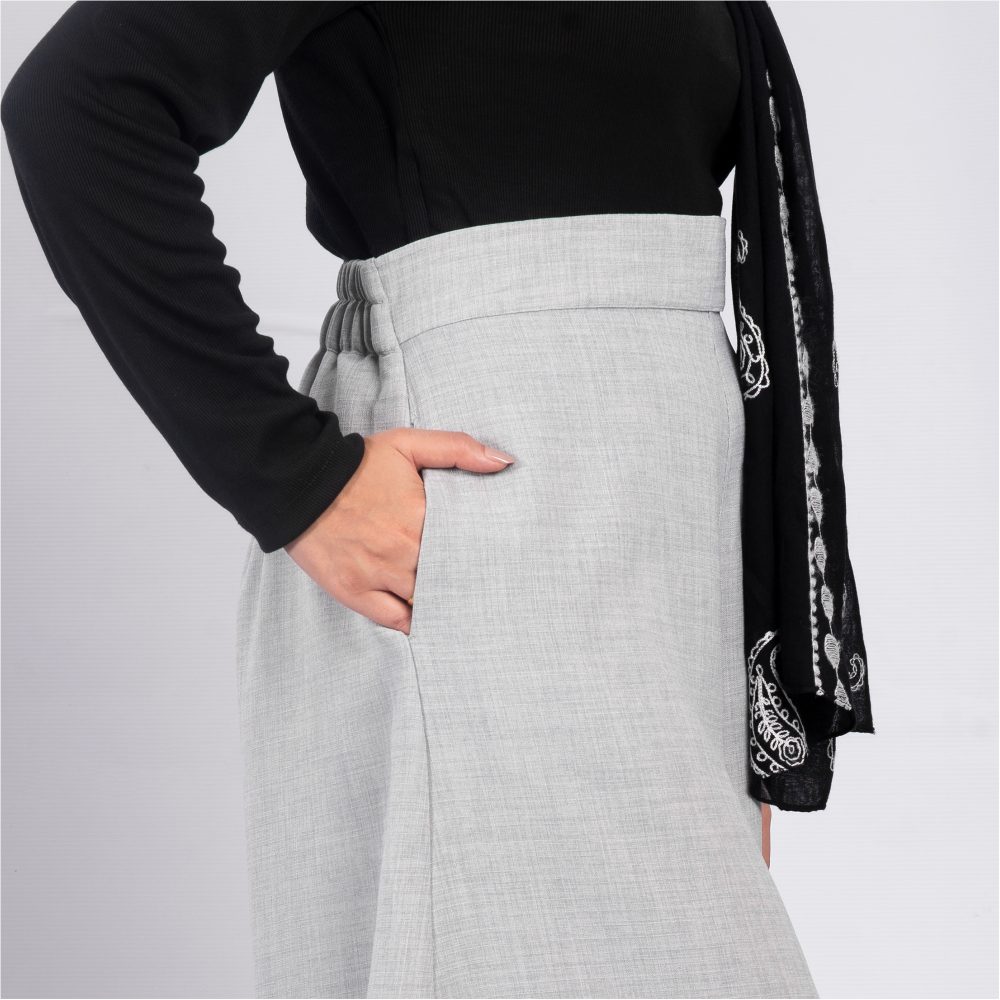 Grey Wide Leg Pants Linen - Image 3